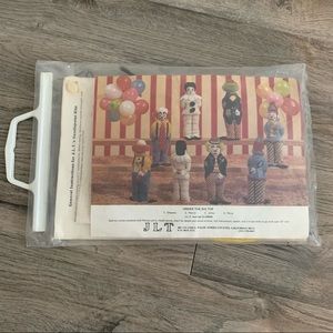 Vintage New JLT Under The Big Top Clown 10 in Doll Needlepoint complete